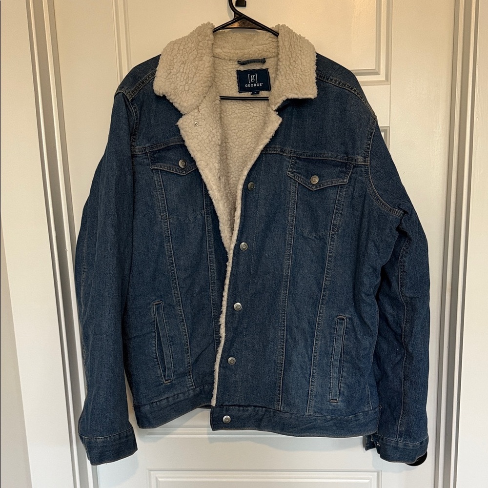 George Classic Blue Denim Jacket with Cream Sherpa Lining